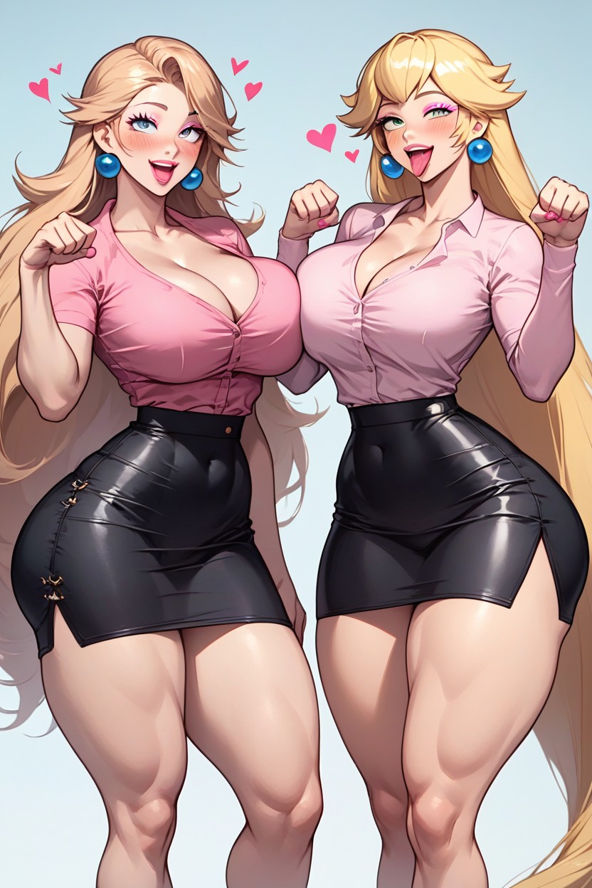 Thighs Exposed, Massive Ass, Blouse Hentai AI Porn