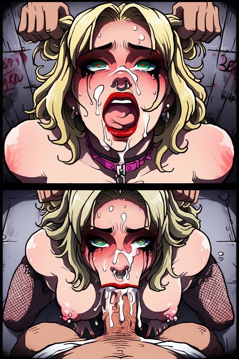 Kneeling, Smeared Makeup, Orgasm Hentai AI Porn