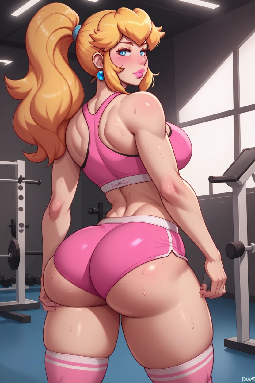Pink Lipstick, Puffy Lips, Thick Thighs Hentai AI Porn