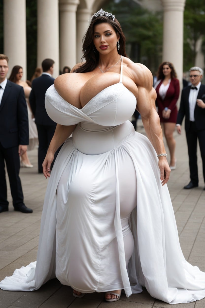 Detailed Happy Face, Thicc Mommy, Side View Shemale AI Porn
