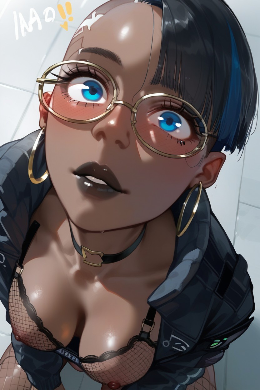 Blushing, Top Down, Deepthroat Hentai AI Porn