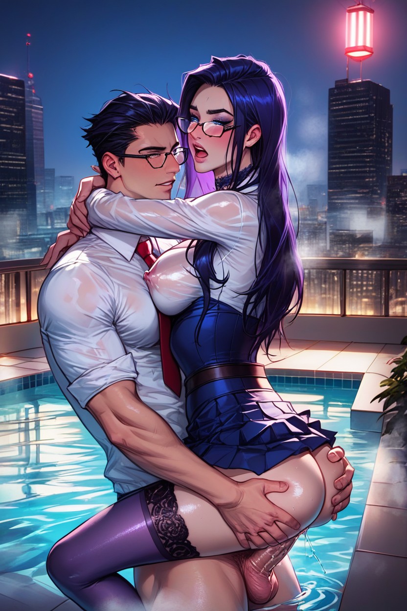 Transparent Wet Outfit, Seductive Look, High Resolution Hentai AI Porn