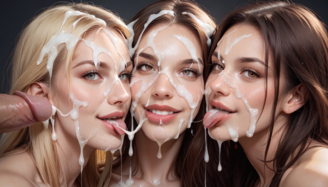 American, Harem, Simple Background AI Porn