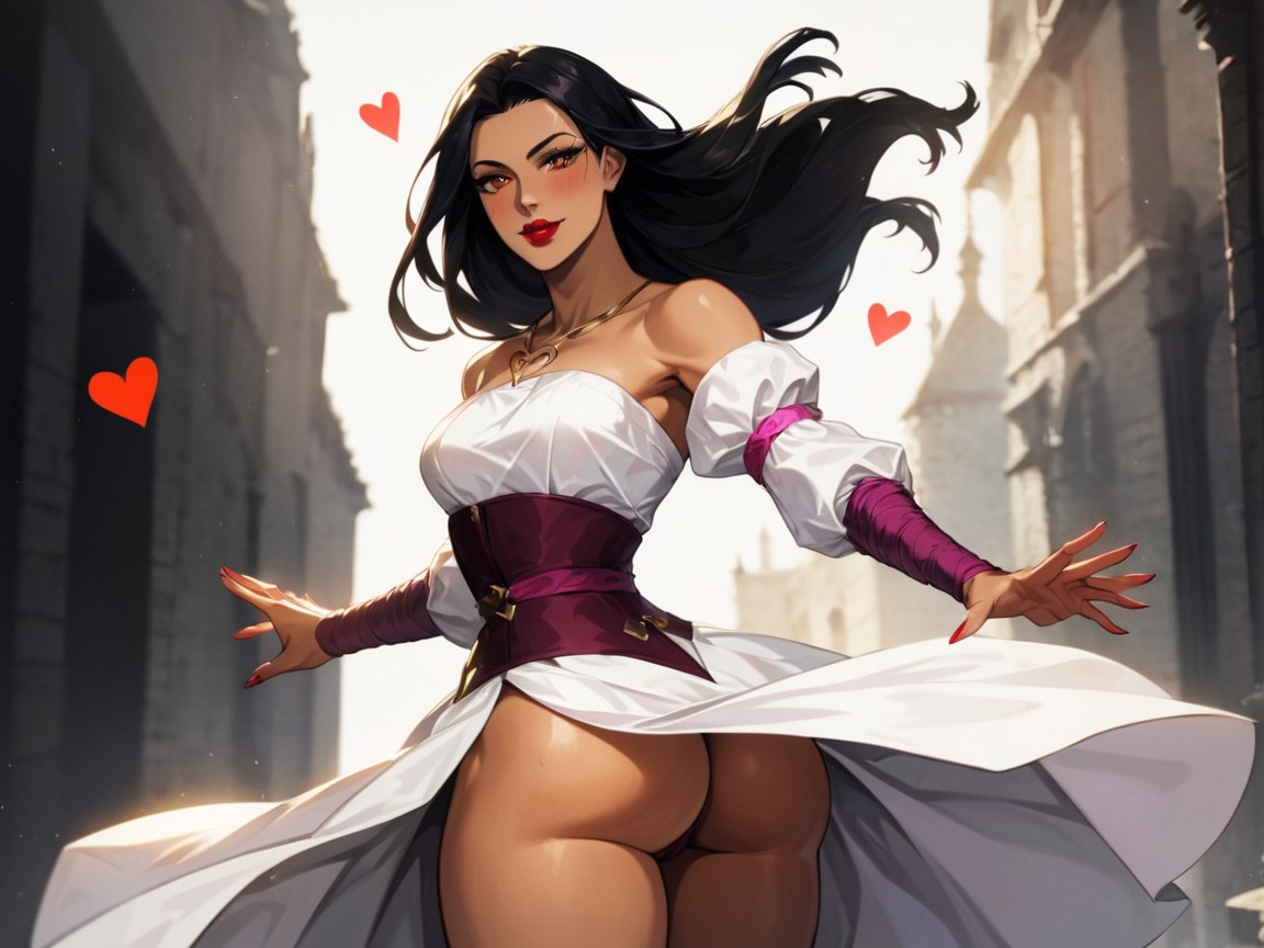 Wide Round Hips, Round Ass Depth, High Breasts Porno IA Latina