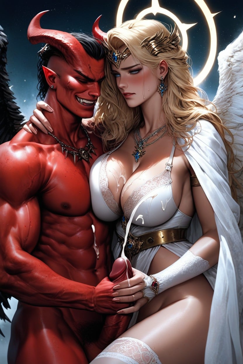 Cumshot, Celestial Being, Halo Hentai AI Porn