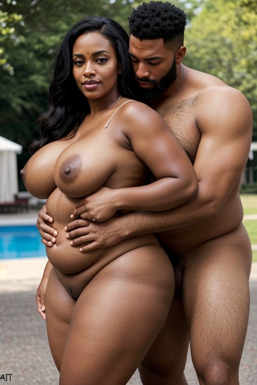 Arms Behind Back, Standing Sex, Woman Long Black Hair AI Porn