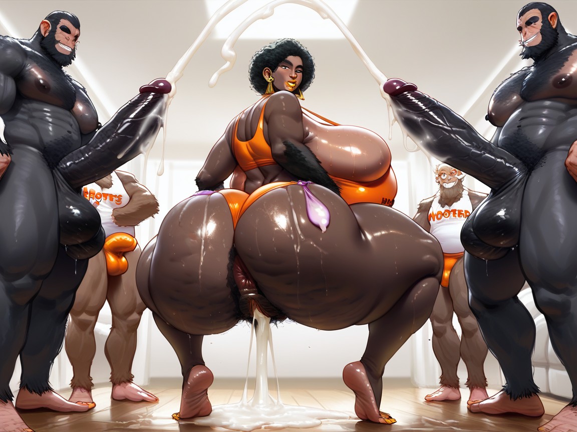 Oiled, Elderly Monkey, Black Skinned Porno IA Furry