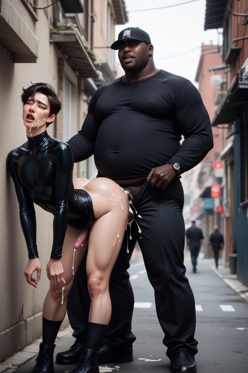 Fesses À Bulles, Cheveux Très Courts, Cock As Wide As His Waist Porno IA Gay