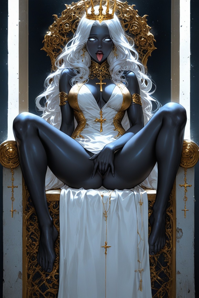 White Hair, Exposed Legs, 20+ AI Porn