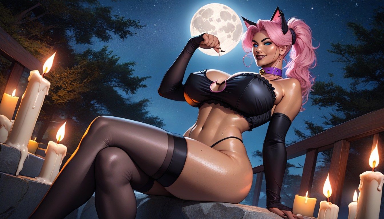 Waist, Bell Choker, Night AI Porn