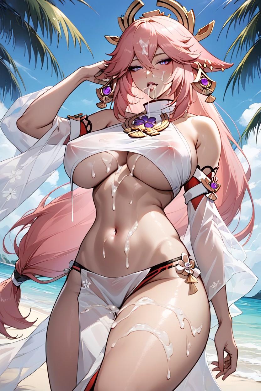 18+, Curvy Figure, Half Closed Eyes Hentai AI Porn
