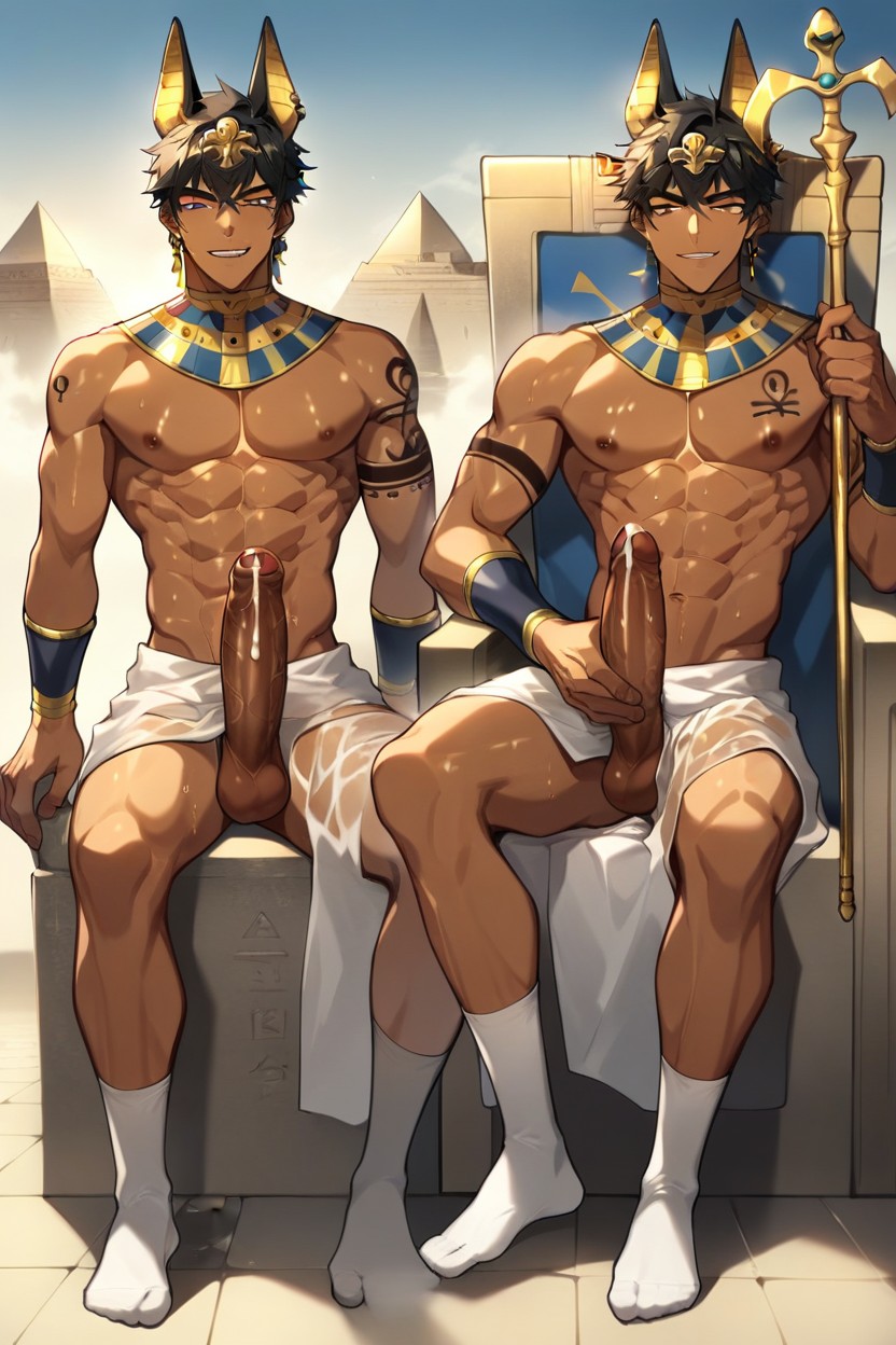 Wet, Lean Body Shape, Tan Muscular Skin AI Gay Porn