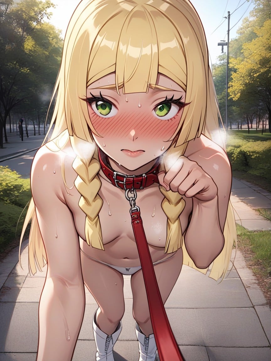 Beautiful Face, Heavy Breathing, Collar (restraints) Hentai AI Porn