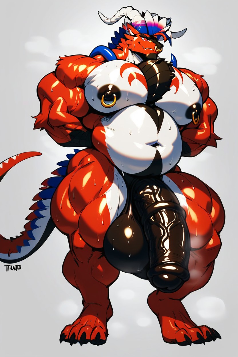Thick Thighs, Wide Hips, Fat Belly Furry AI Porn