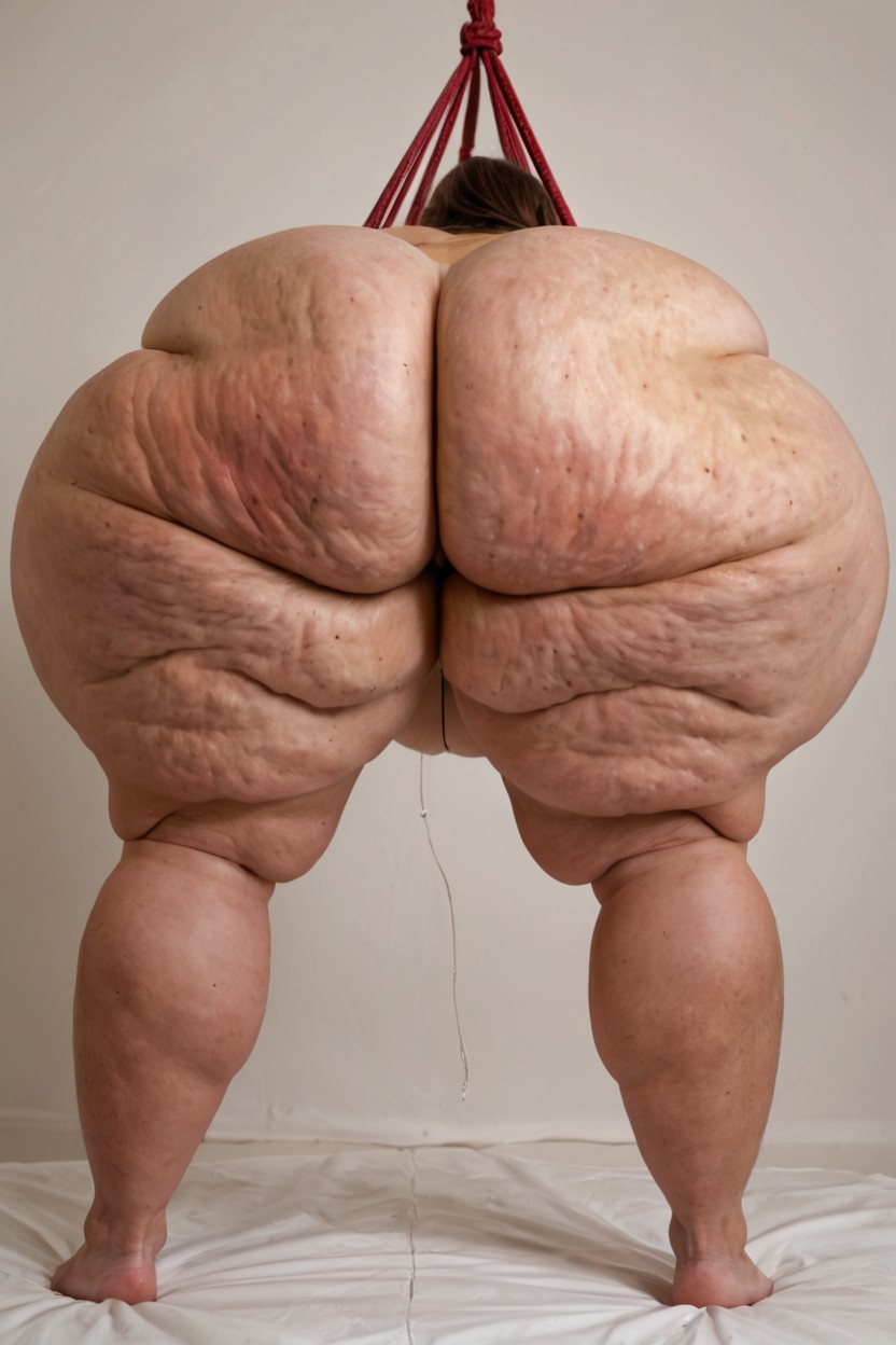 Every Fat Roll Is So Big That Tou Can Easily Grab It By Hand, Fat Rolls, Completely Nude Body BBW AI Porn