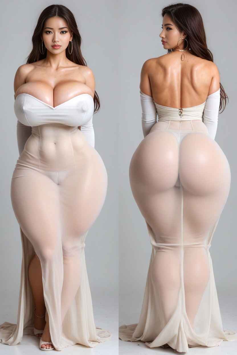 Long Skirt, Massive Ass, Detailed Skin AIポルノ