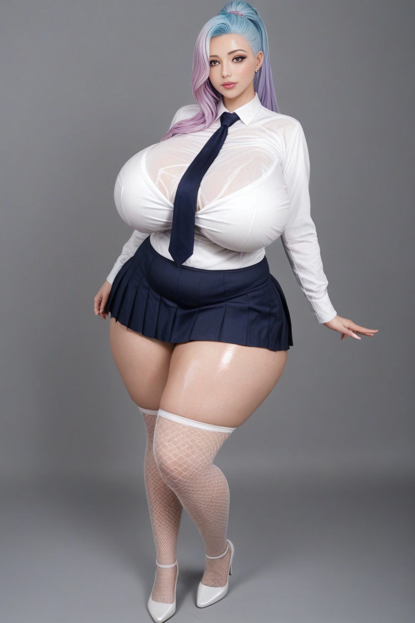 Ghostly Pale Skin, 制服, Big Thick Rounded Ass AI黃片