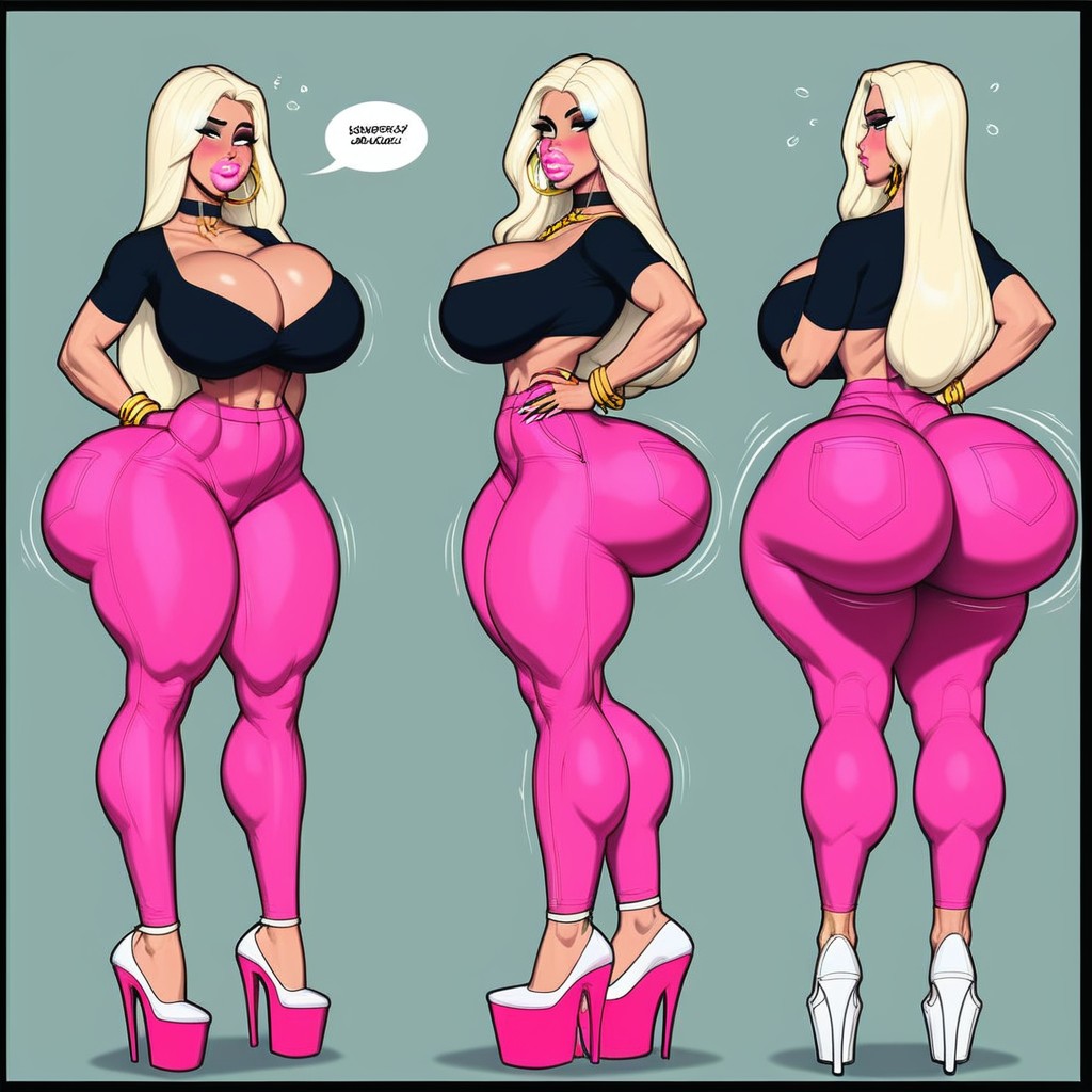Pawg, Breast Bouncing, Eye Shadow AIポルノ