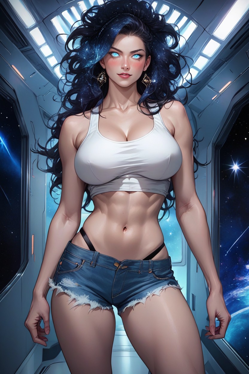 Stomach Shown, Bright Eyes, Hyperrealistic Hentai AI Porn