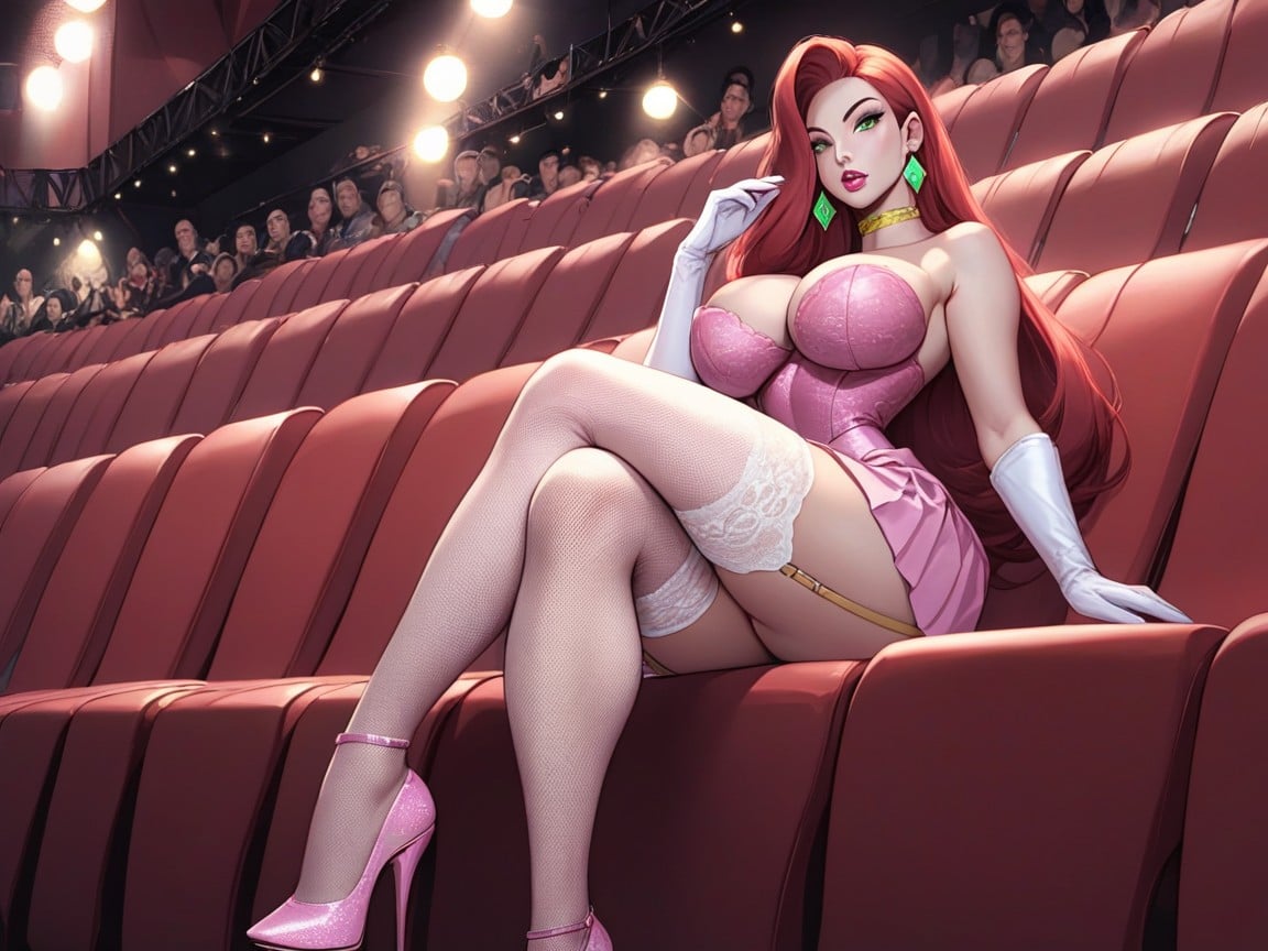 Busty Lips In Pink Lipstick, Bubble Butt, Surprised Hentai AI Porn