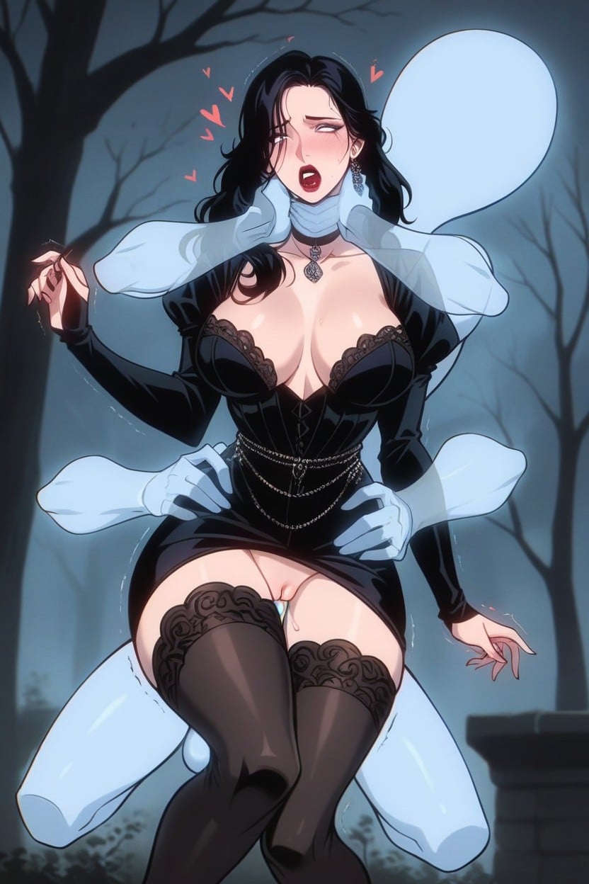 Disembodied Ghost Dick With Hanging Balls, Rolling Eyes, Backlit Hentai AI Porn
