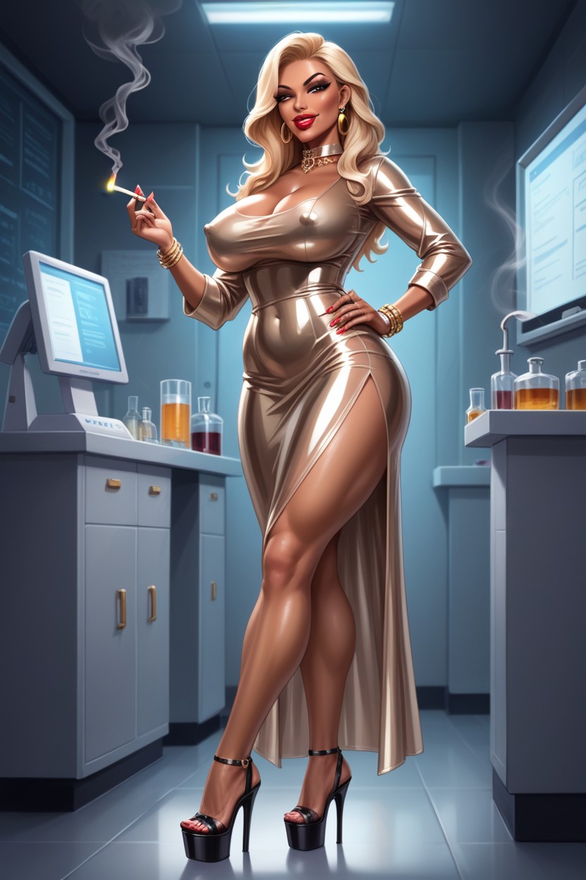 Futanari Mistress, Hips, Flacid Cock Shemale AI Porn