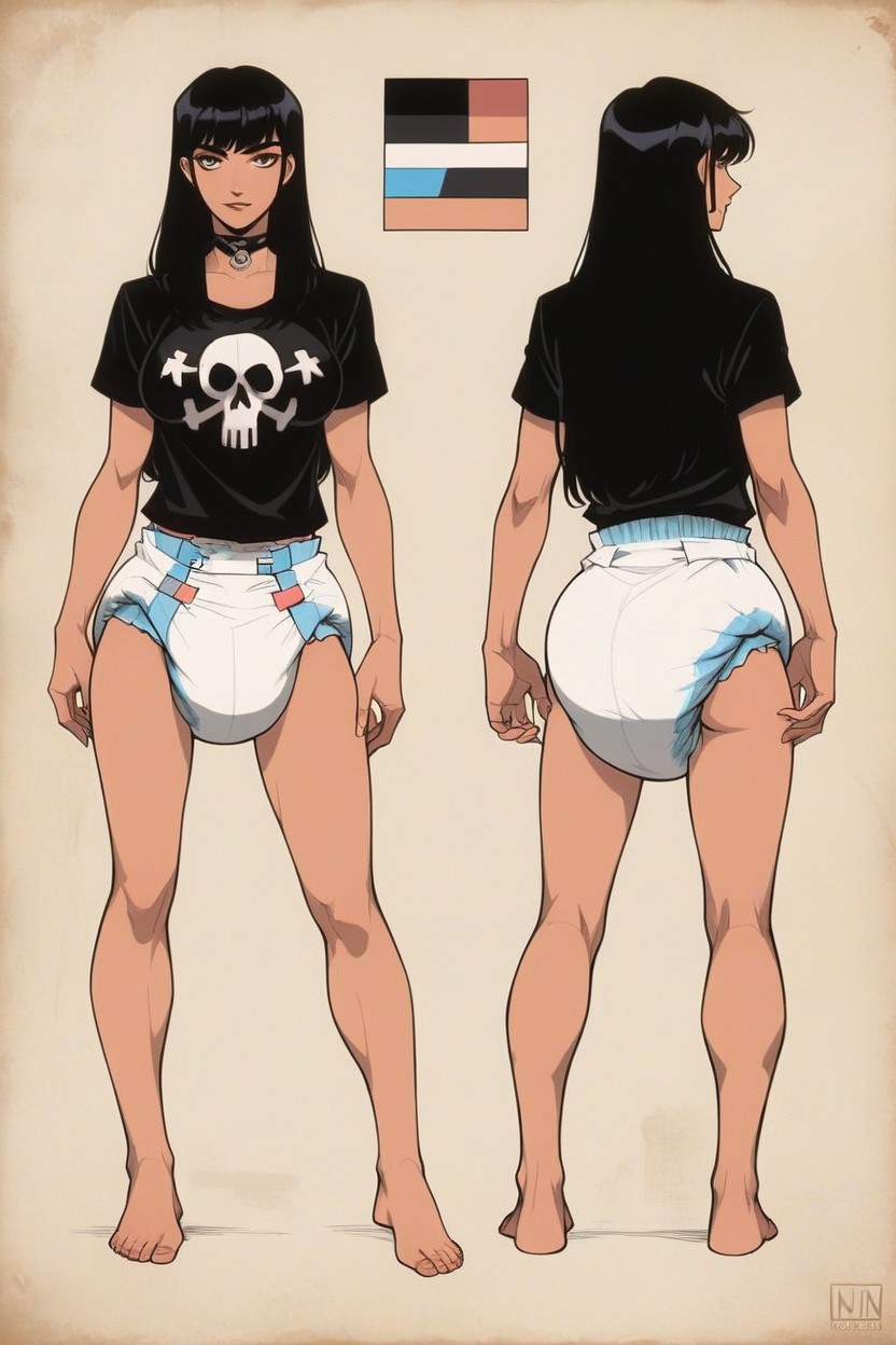 Skinny, American, Medium Ass Hentai AI Porn