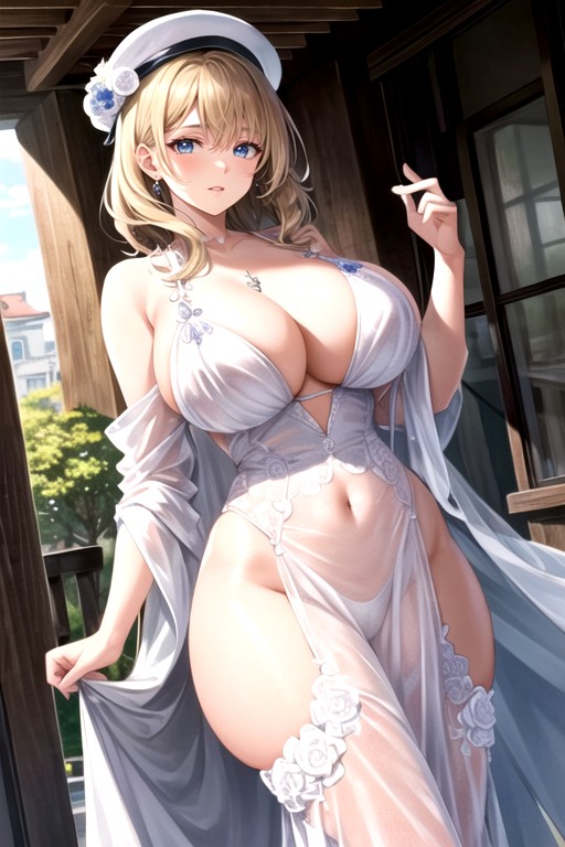 Full Length Shot, White Stilletto Clad, Exemplary Hentai AI Porn