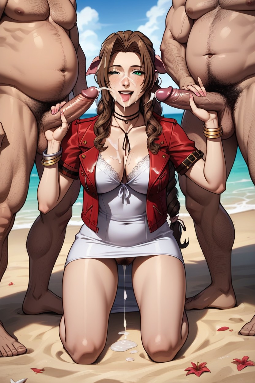 Kneeling, Hairy Balls, She Has No Pubic Har AI Porn