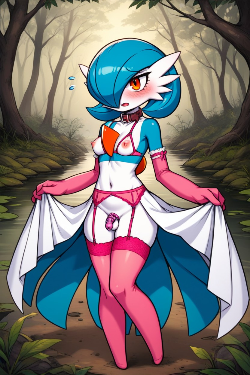 Collar, Navel, Garter Belt Furry AI Porn