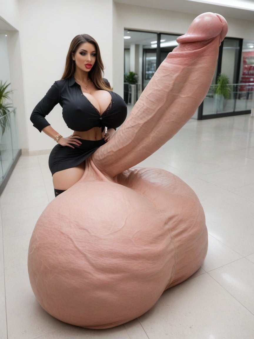 Testicles Are Just Too Gigantic, Hyper Super Sized Testicles, 18+ Shemale AI Porn