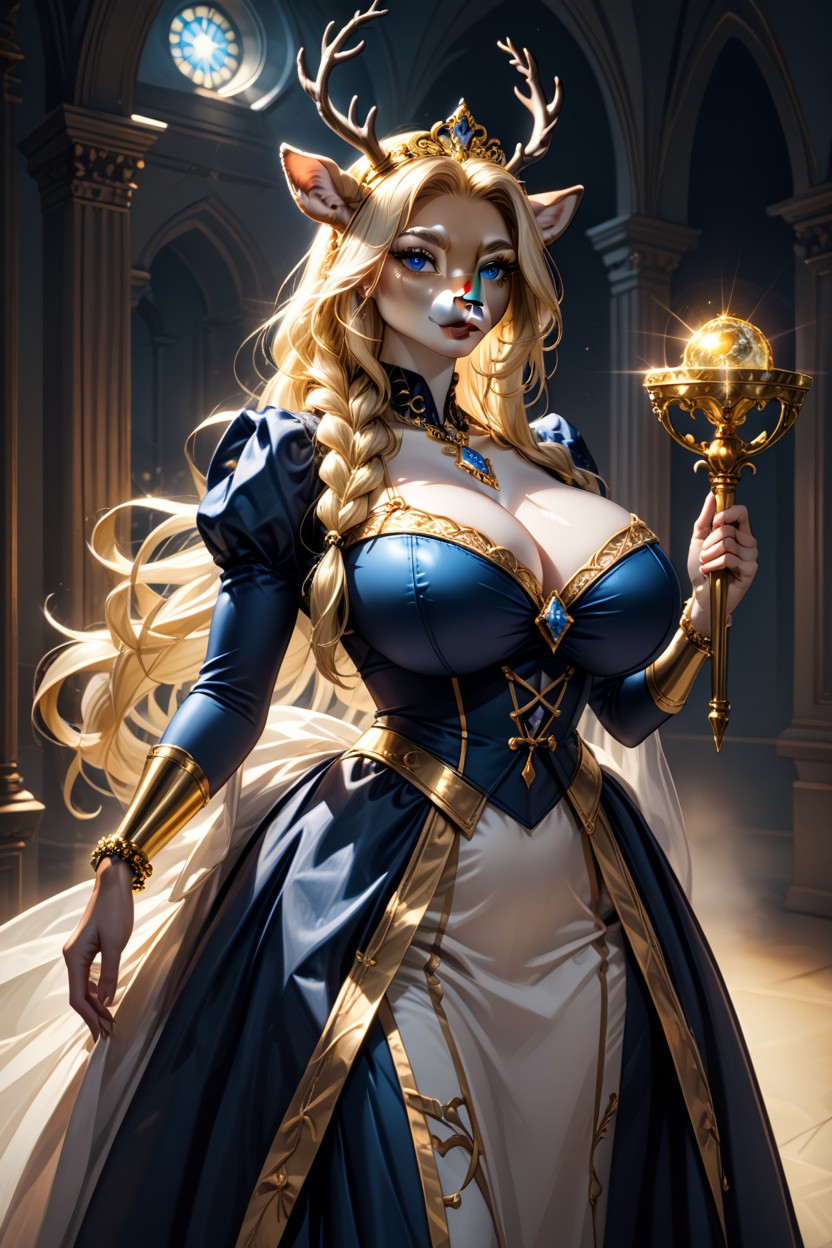 And Gold Armills Dramatic Cinematic Hard Lighting From A Bright Window, Braided, Queen Madeleine Is A Very Tall Furry AI Porn