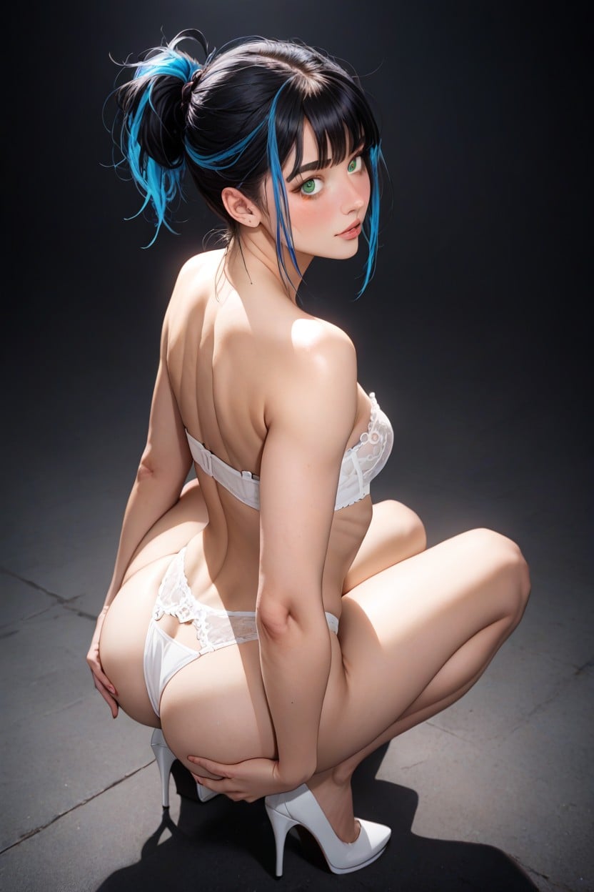 Bobcut, Big Sweet Eyes, Side View AI Porn
