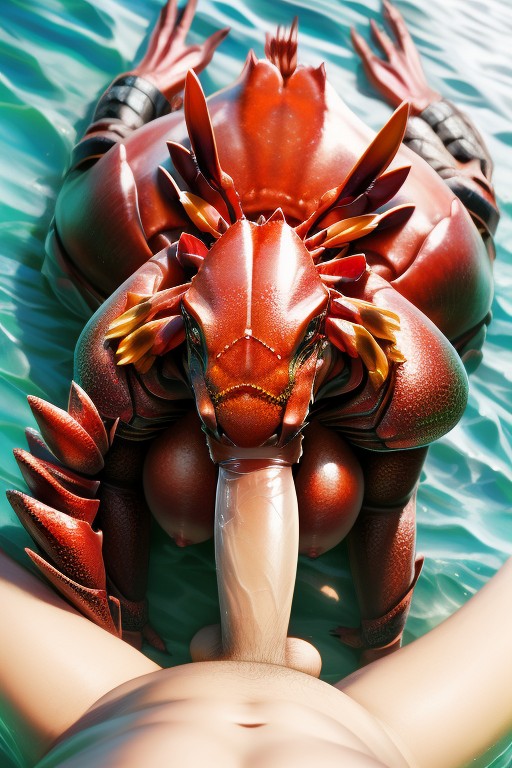 Red Skin, Arms Crossed, Crab Claws Furry AI Porn