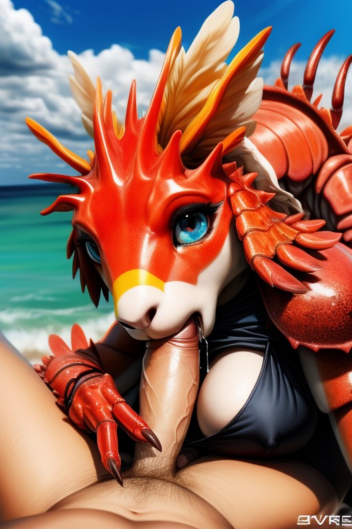 Massive Breast, Vast Pussy, Side View Furry AI Porn