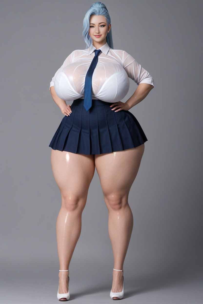 Extremely Wide Curved Hips, 18+, Extremely Long Legs AI Porn