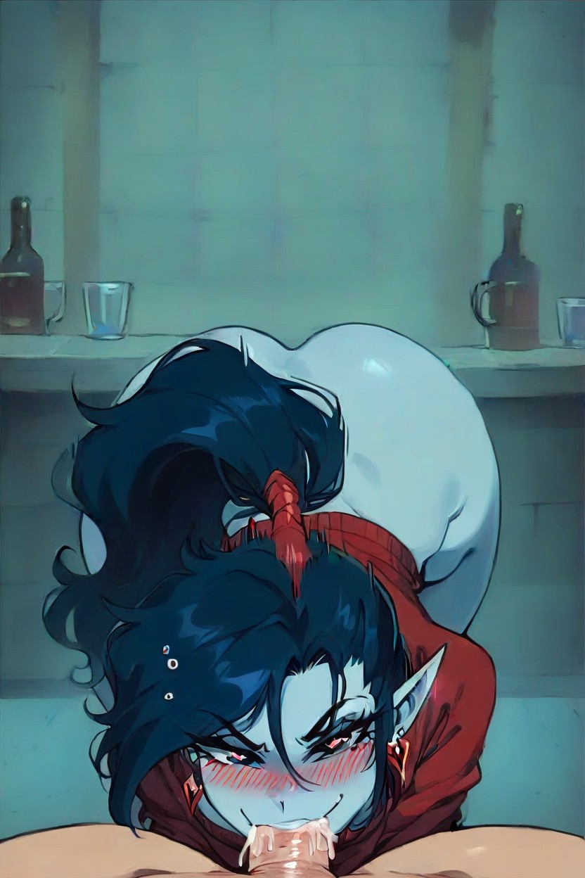 Dimly Lit, Thick Thighs, Blushing Hentai AI Porn