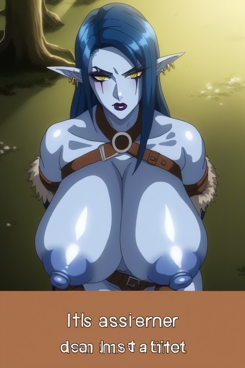 18+, Blue Grey Skin, Cumming On Tits AI Porn