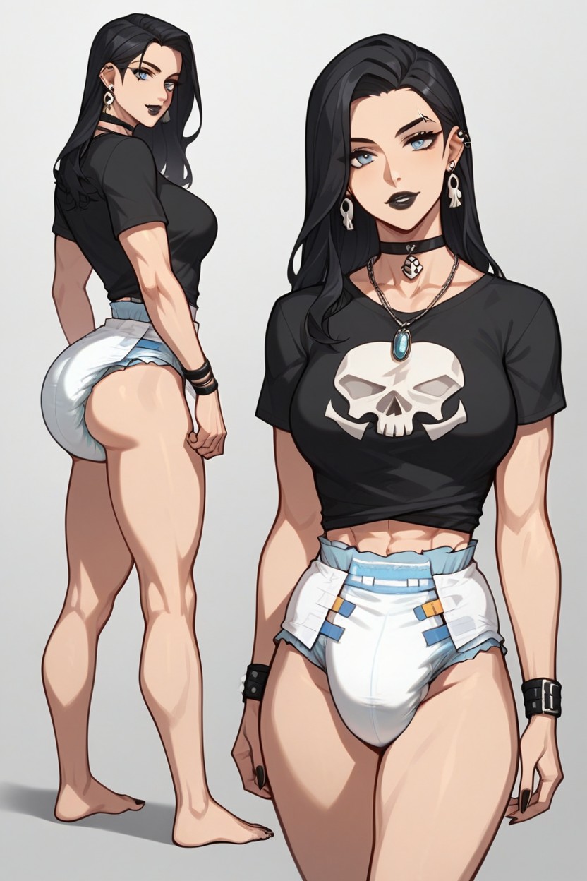 Dark Lipstick, Medium Breast, Medium Ass Hentai AI Porn