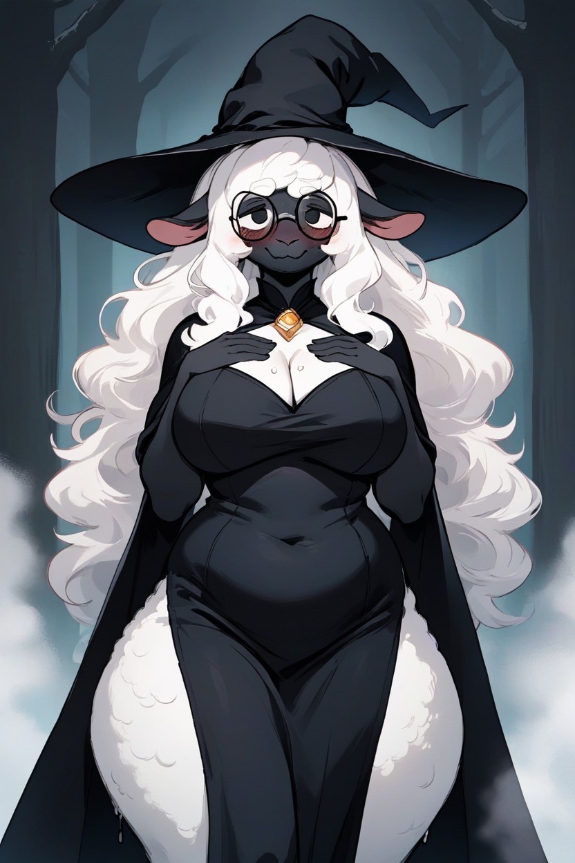 Dot Nose, Wizard Costume, Lovely Sheep 퍼리 AI 포르노