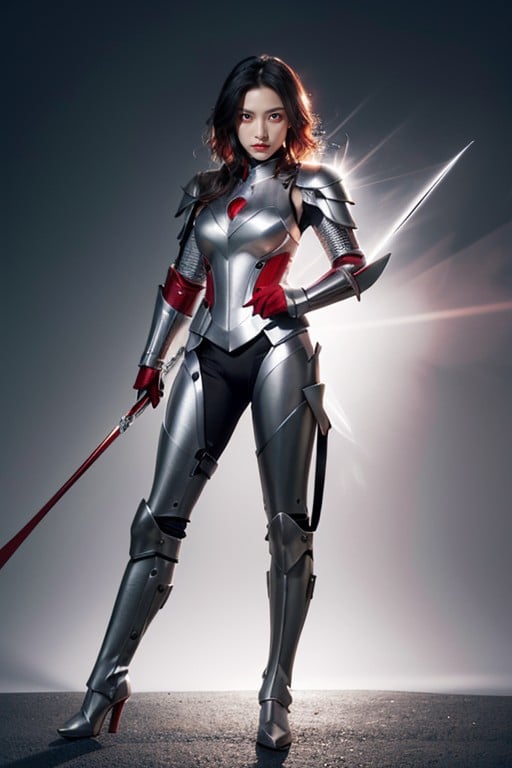Silver Armor, Red Eyes, Silver Armor Porno asiático IA