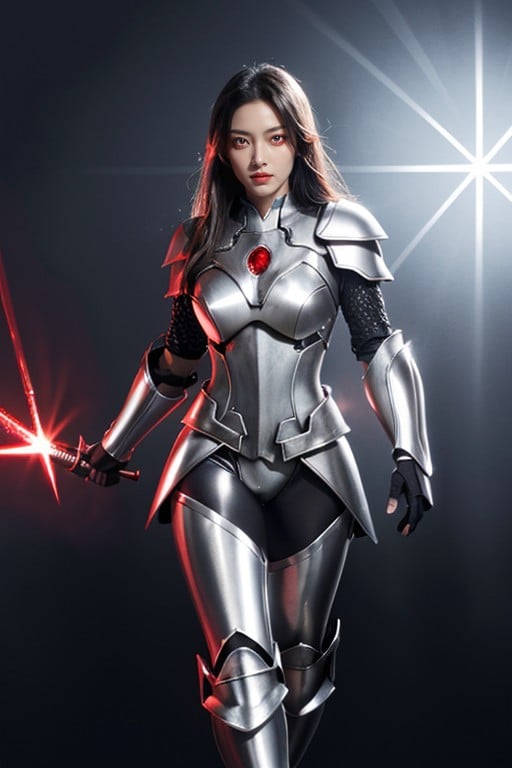 Red Eyes, Silver Armor, Red Eyes Pornografia asiática com IA