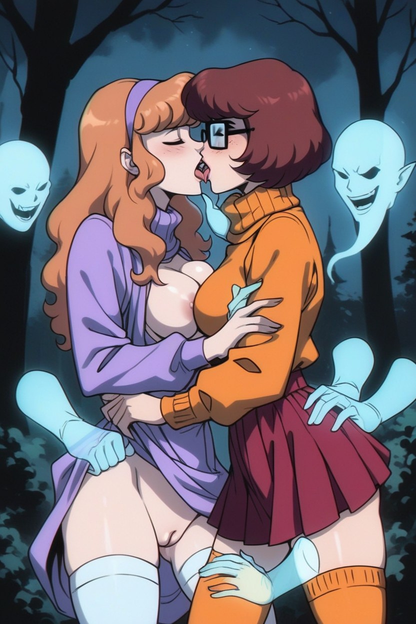 Unbuttoned, Pussies Flowing, Groping Hentai AI Porn