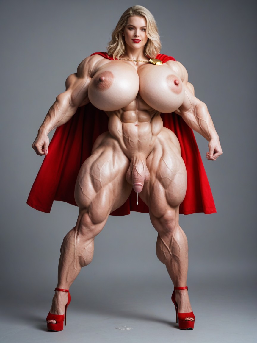 Large Nipples, No Balls, Veins All Over Her Body Shemale AI Porn