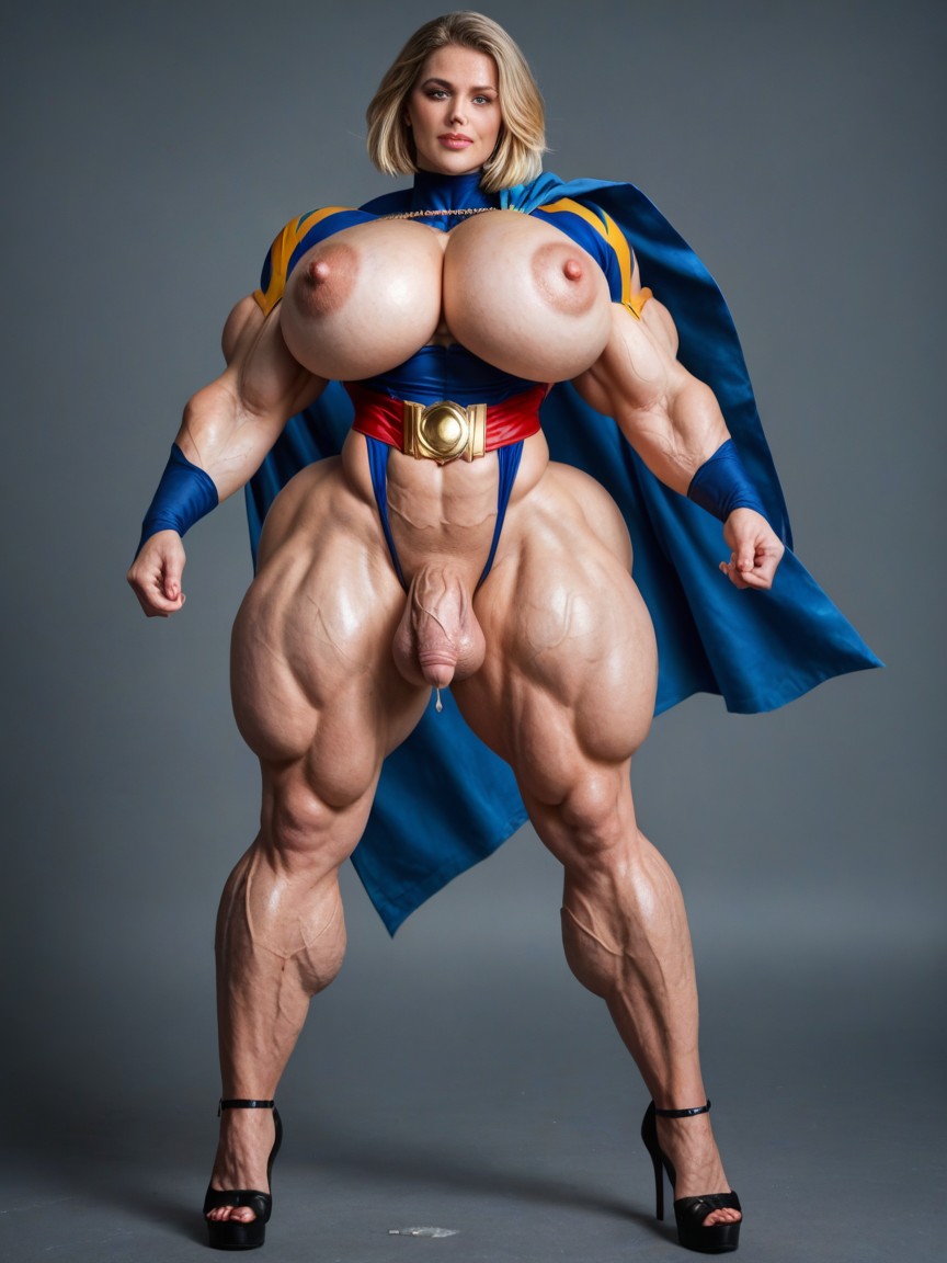 Shredded Muscle Legs, Futanari Hyper Massive Muscles Legs, Vagina Shemale AI Porn
