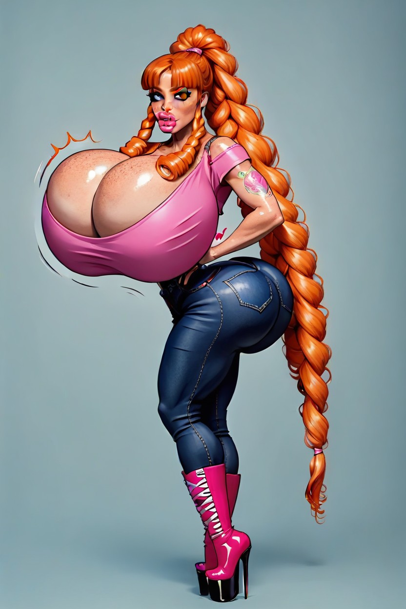 Tattoo, Full Lips, Fully Clothed Shemale AI Porn