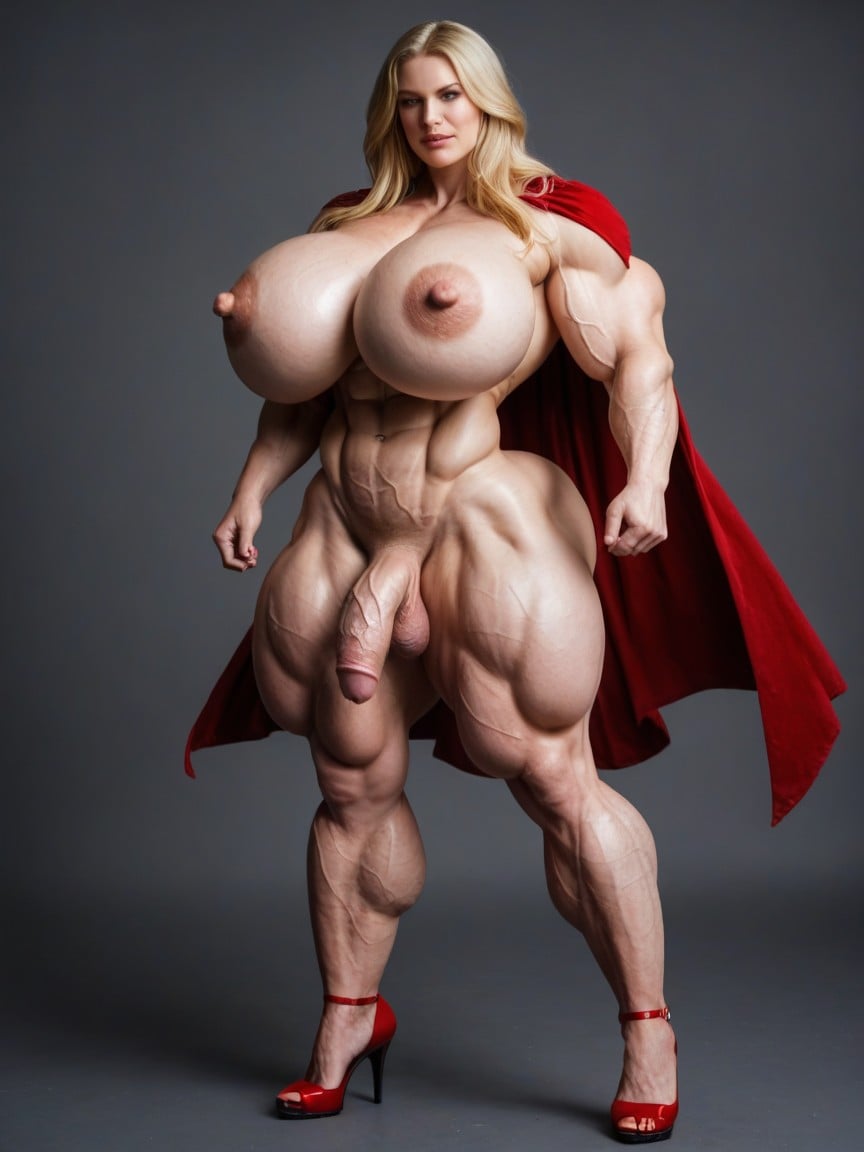 Lady Thor Marvel Comic, Her Clitoris Is Her Cock Arm Biceps, Huge Muscles Legs Shemale AI Porn