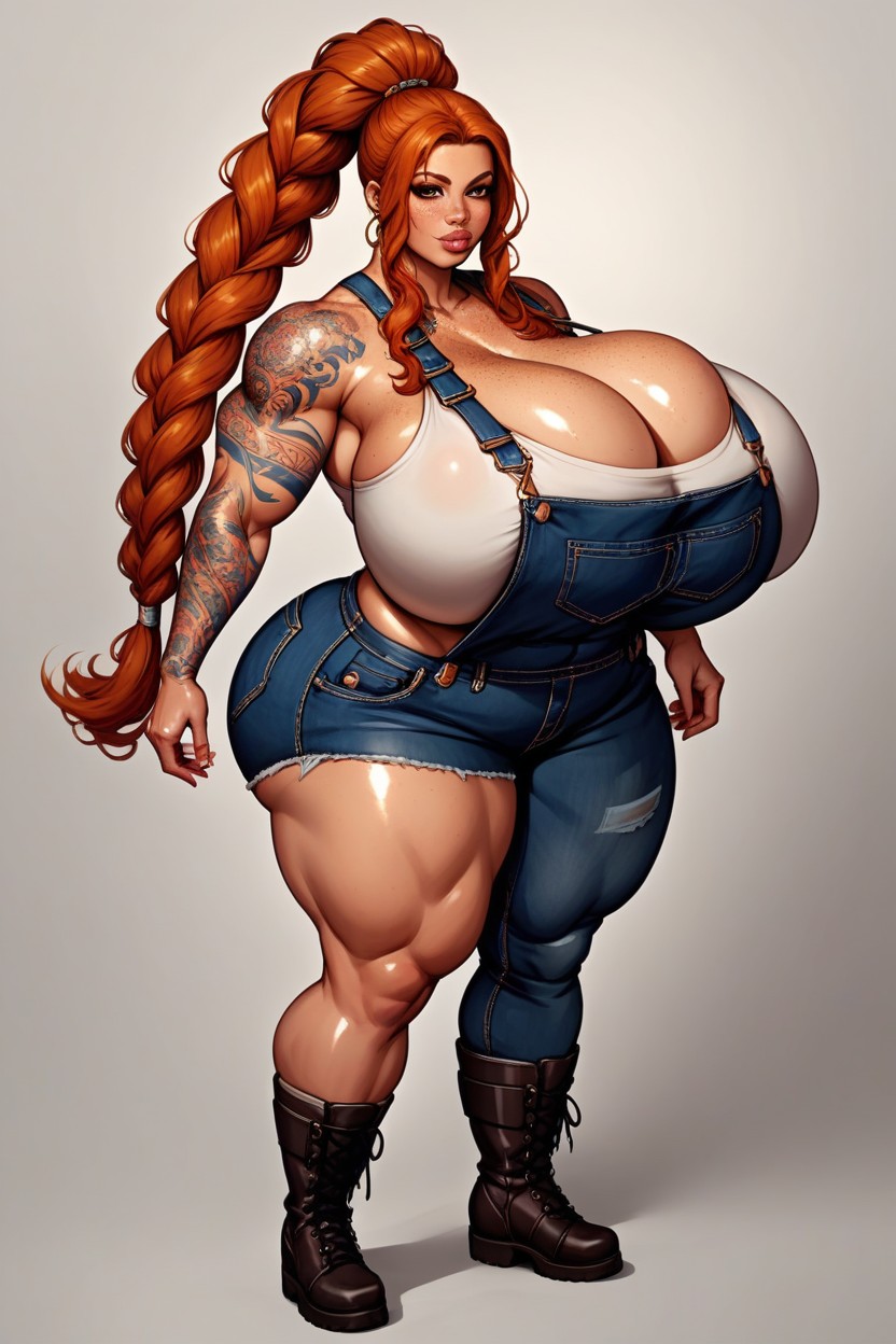 Bodybuilder, Ginger, Long Length Shemale AI Porn
