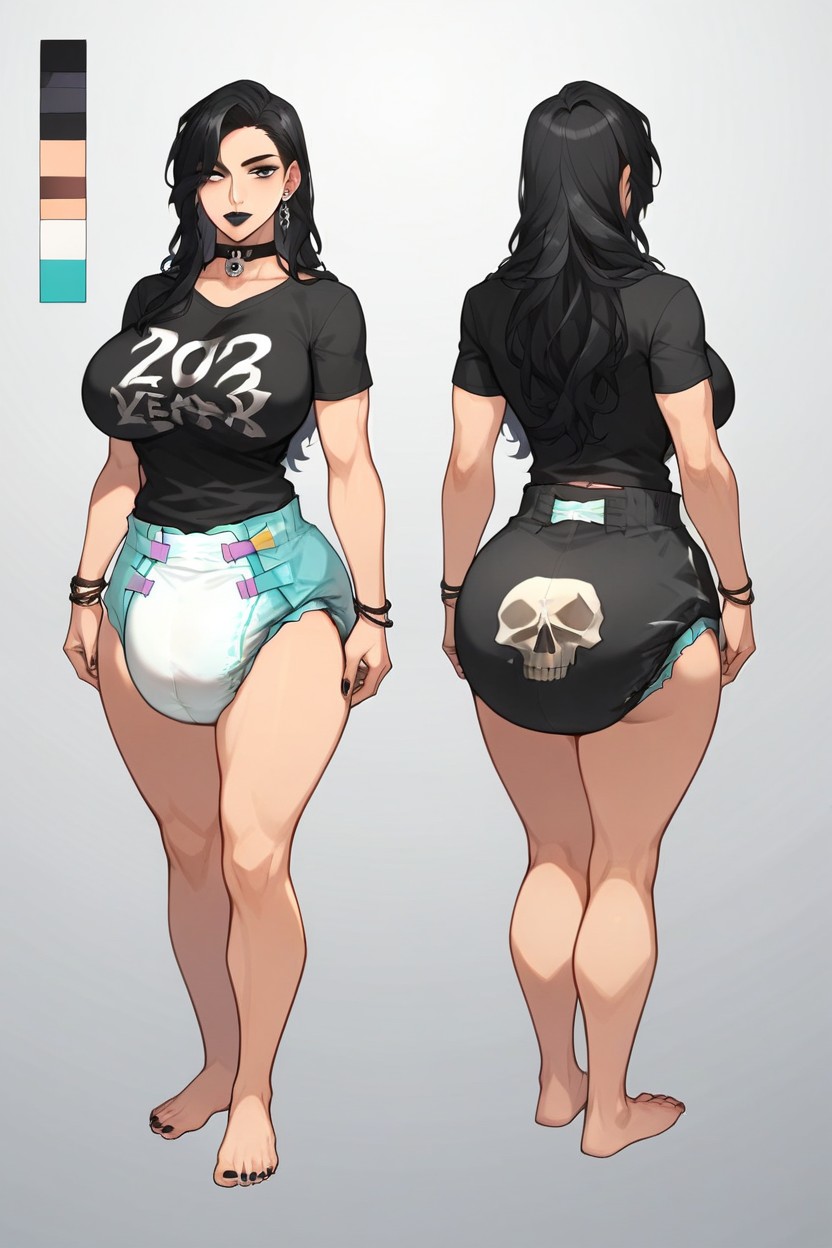 Skinny, American, Long Length Hentai AI Porn