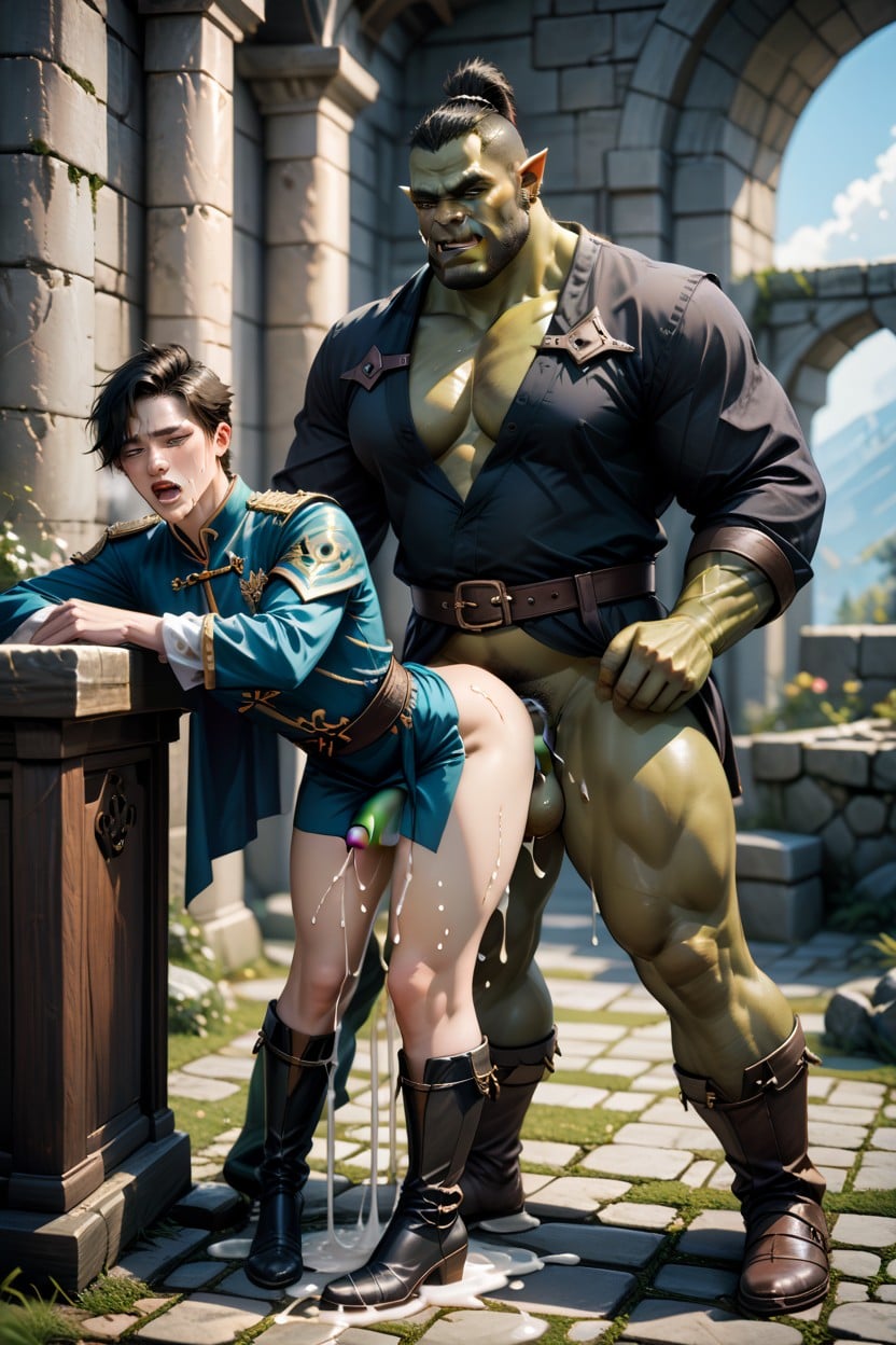 Anal Penetration, Detailed Hypercock, Orc Warrior Fucking 게이 AI 포르노